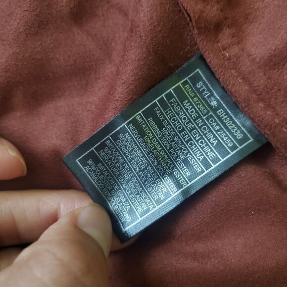 Bb Dakota womens jacket size small Drape Front Pre Faux Suede Cherrywood brown - Picture 12 of 15